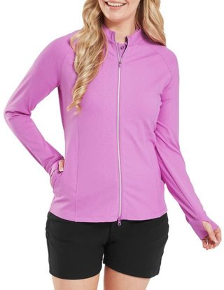 FootJoy Embossed Full-Zip Midlayer pull femme, berry
