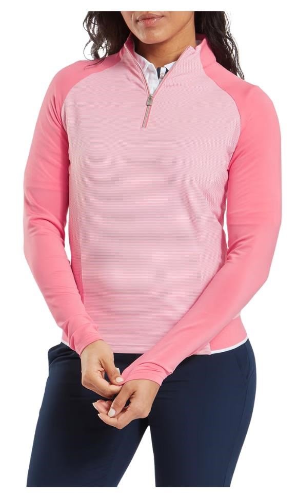 FootJoy 1/4-Zip Midlayer sweat-shirt femme, pink lemonade