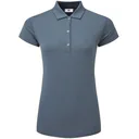 FootJoy Cap Sleeve Lisle polo femme, heather navy