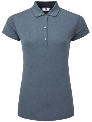 FootJoy Cap Sleeve Lisle polo femme, heather navy