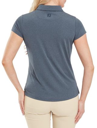 FootJoy Cap Sleeve Lisle polo femme, heather navy