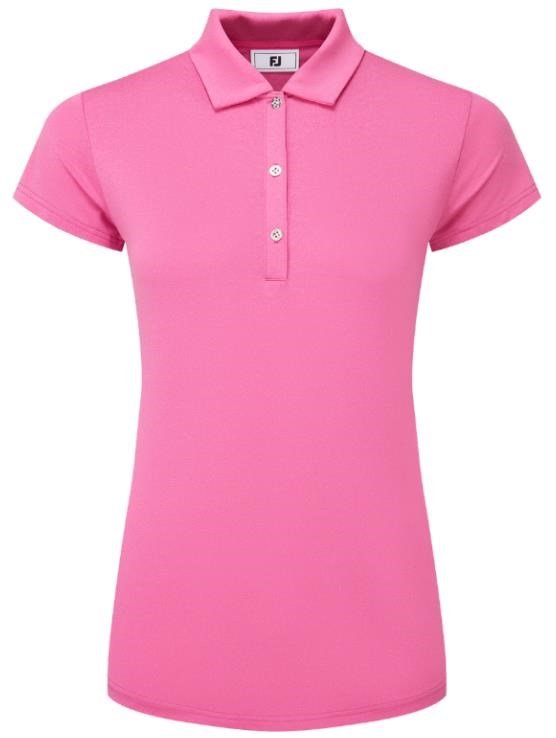 FootJoy Cap Sleeve Lisle polo femme, heather hot pink