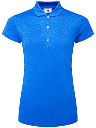 FootJoy Painted Floral Cap Sleeve Lisle polo femme, cobalt
