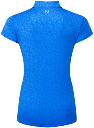 FootJoy Painted Floral Cap Sleeve Lisle polo femme, cobalt