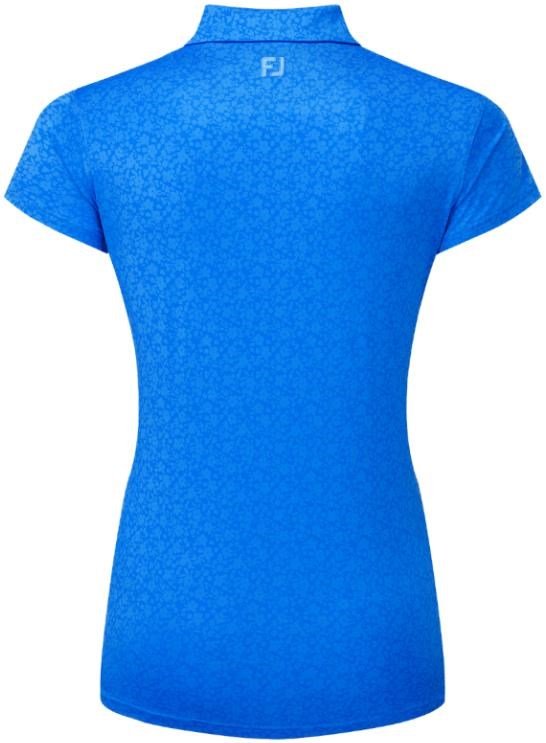 FootJoy Painted Floral Cap Sleeve Lisle polo femme, cobalt