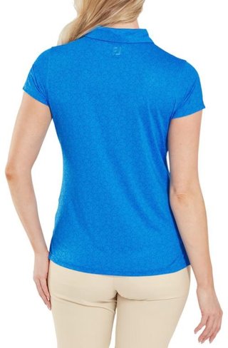 FootJoy Painted Floral Cap Sleeve Lisle polo femme, cobalt