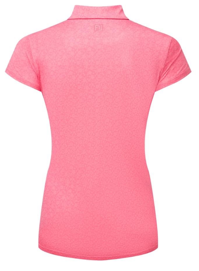 FootJoy Painted Floral Cap Sleeve polo femme, pink lemonade