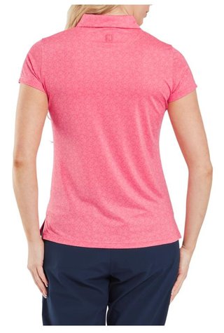 FootJoy Painted Floral Cap Sleeve polo femme, pink lemonade