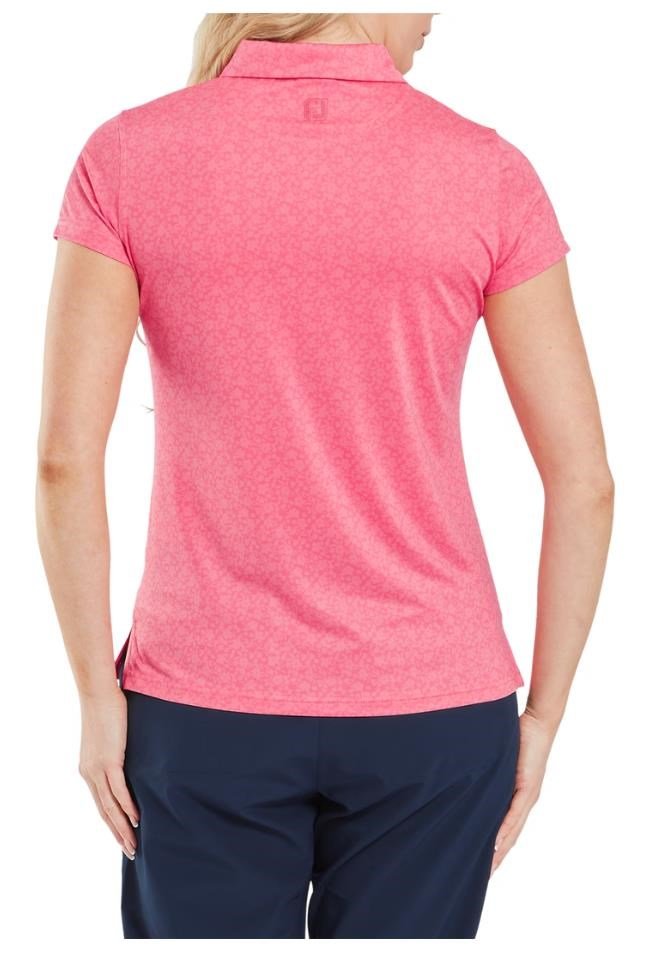 FootJoy Painted Floral Cap Sleeve polo femme, pink lemonade