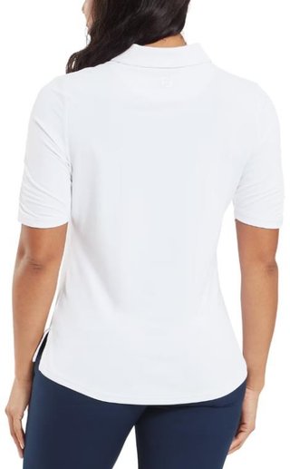 FootJoy Half Sleeve Ruched Lisle polo femme, blanc