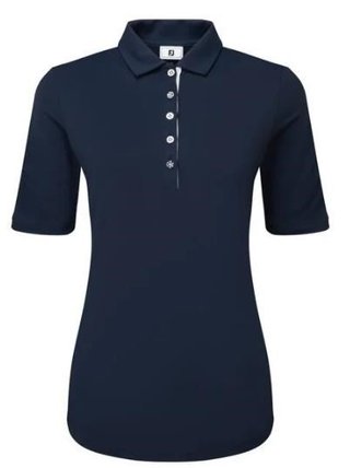 FootJoy Half Sleeve Ruched Lisle polo femme, marine