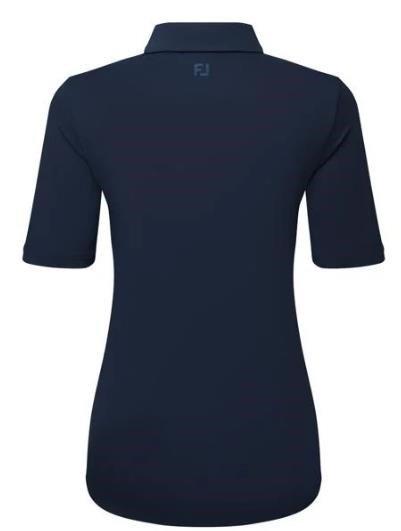 FootJoy Half Sleeve Ruched Lisle polo femme, marine