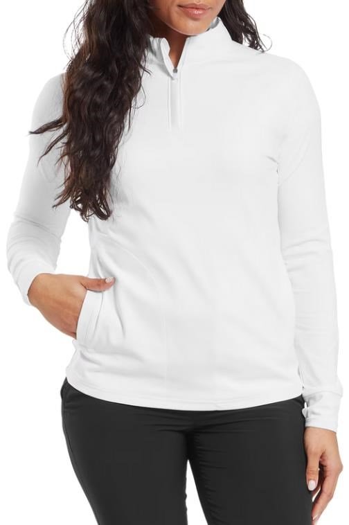 FootJoy Half-Zip Midlayer pull femme, blanc