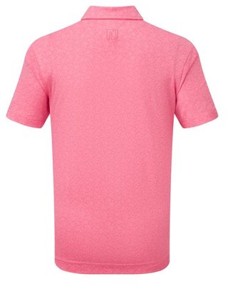 FootJoy Painted Floral Lisle junior polo, pink lemonade