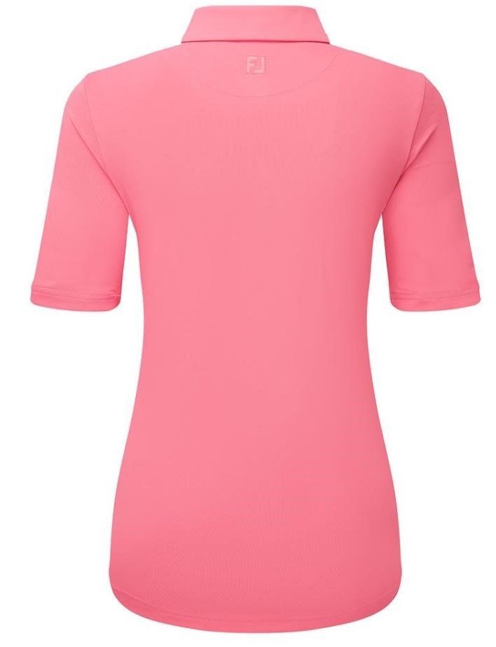 FootJoy Half Sleeve Ruched Lisle polo femme, pink lemonade