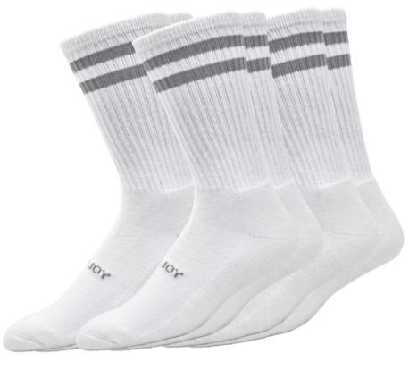 FootJoy ComfortSof Crew chaussettes homme, blanc/gris rayé, EUR 39-46 (3 paires)