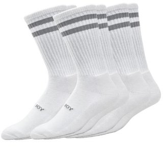 FootJoy ComfortSof Crew chaussettes homme, blanc/gris rayé, EUR 39-46 (3 paires)