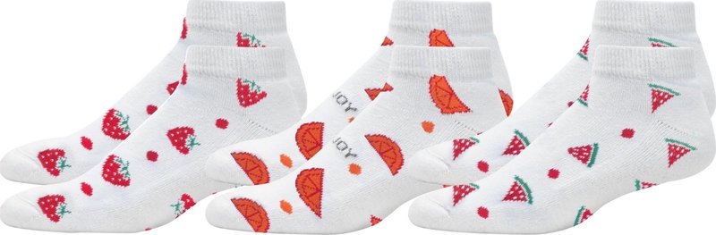 FootJoy ComfortSof Sportlet Fruit chaussettes femme, fraise/orange/pastèque, UK 4-7 (3pairs)