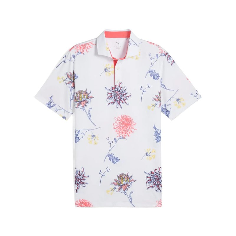 Puma Mattr Dahlia polo homme, white glow/peach frost