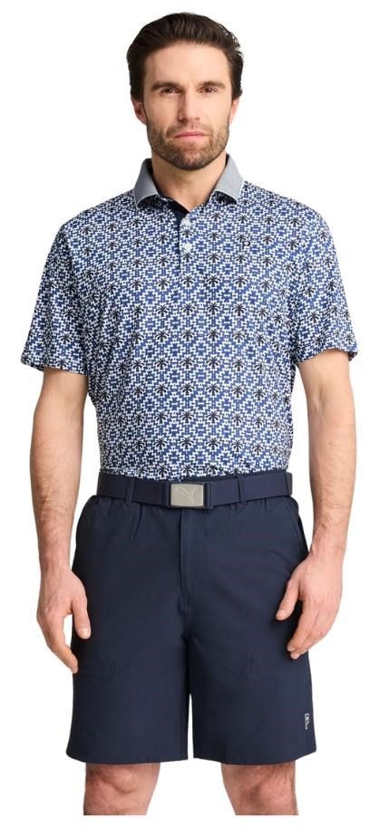 Puma X PTC Tile polo homme, white glow/deep navy
