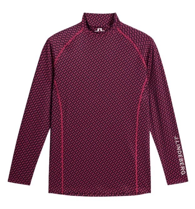 J.Lindeberg Ello Compression Print haut homme, tour geo navy