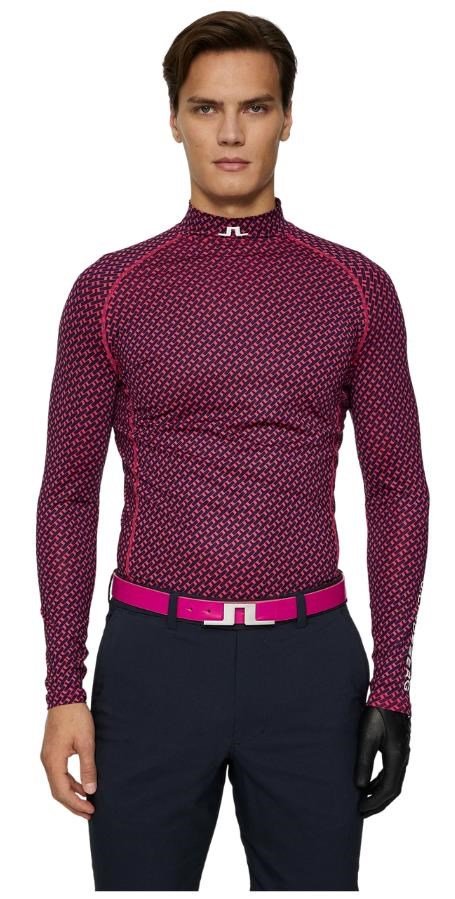 J.Lindeberg Ello Compression Print haut homme, tour geo navy