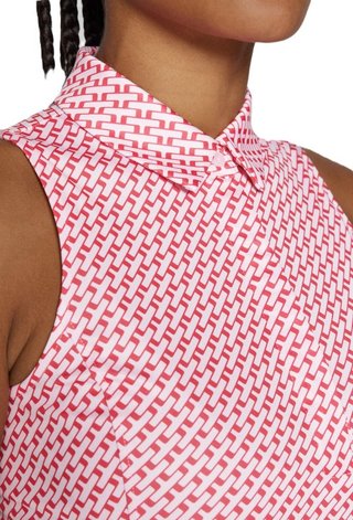 J.Lindeberg Dena Print sans manches polo femme, tour geo pink