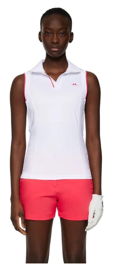 J.Lindeberg Viola Sleeveless polo femme, blanc