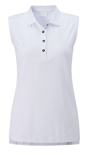 PING Solene Sleeveless polo femme, blanc