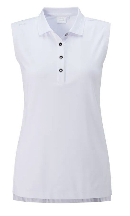 PING Solene Sleeveless polo femme, blanc
