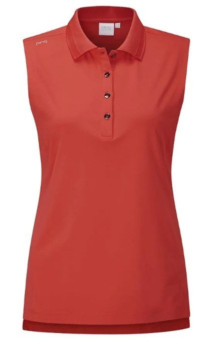 PING Solene sleeveless polo femme, rich red