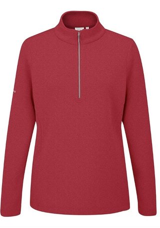 PING Lyla Half Zip Ribbed polaire femme, rich red marl