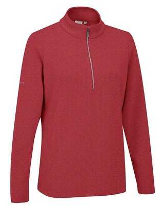 PING Lyla Half Zip Ribbed polaire femme, rich red marl