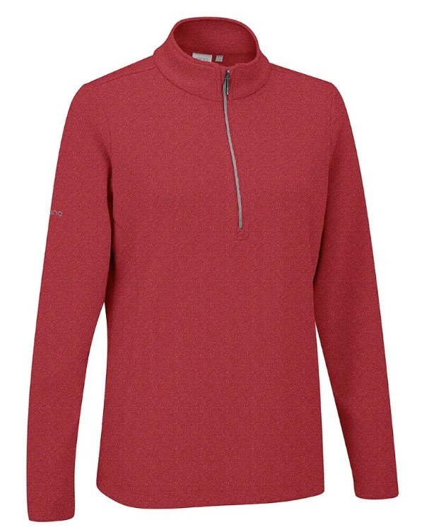 PING Lyla Half Zip Ribbed polaire femme, rich red marl