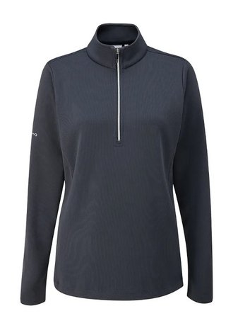 PING Lyla Half Zip Ribbed sweat polaire femme, bleu marine