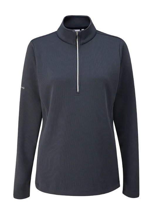 PING Lyla Half Zip Ribbed sweat polaire femme, bleu marine