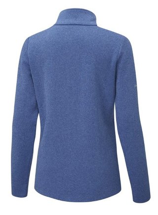 PING Lyla half zip ribbed fleece femme, snorkel blue marl