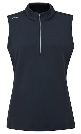 PING Lyla half zip veste sans manches femme, bleu marine