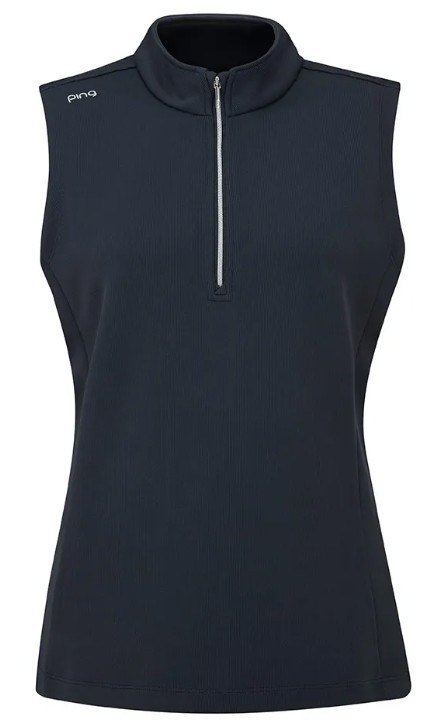 PING Lyla half zip veste sans manches femme, bleu marine
