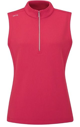 PING Lyla half zip gilet femme, rosebud