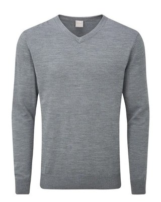 PING Sullivan pull col V homme, french grey marl