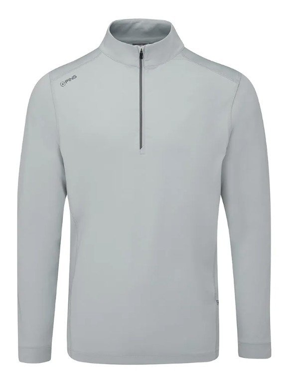 PING Latham Half Zip pull homme mi-couche, pearl grey