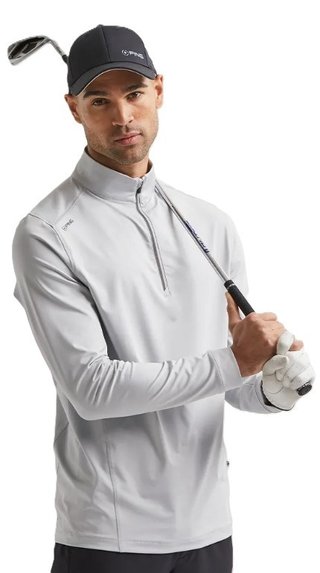 PING Latham Half Zip pull homme mi-couche, pearl grey