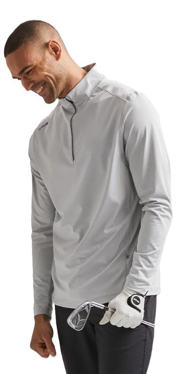 PING Latham Half Zip pull homme mi-couche, pearl grey