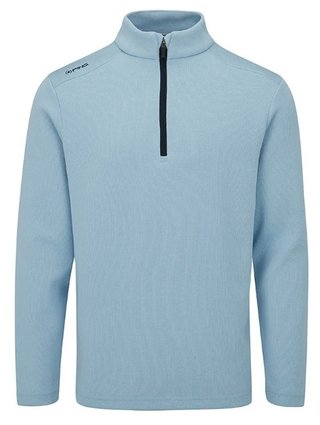 PING Ramsey half zip ribbed fleece pull homme, sky blue marl