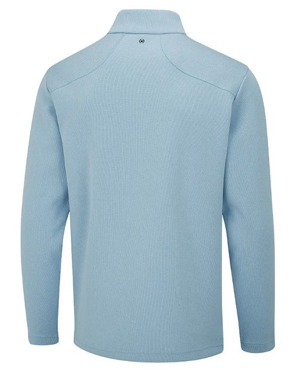 PING Ramsey half zip ribbed fleece pull homme, sky blue marl