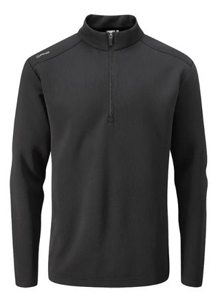 PING Ramsey half zip ribbed fleece pullover homme, noir