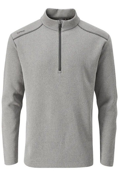 PING Ramsey half zip ribbed fleece pull homme, ash marl