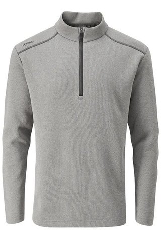 PING Ramsey half zip ribbed fleece pull homme, ash marl