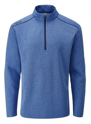 PING Ramsey half zip ribbed fleece pullover homme, snorkel blue marl